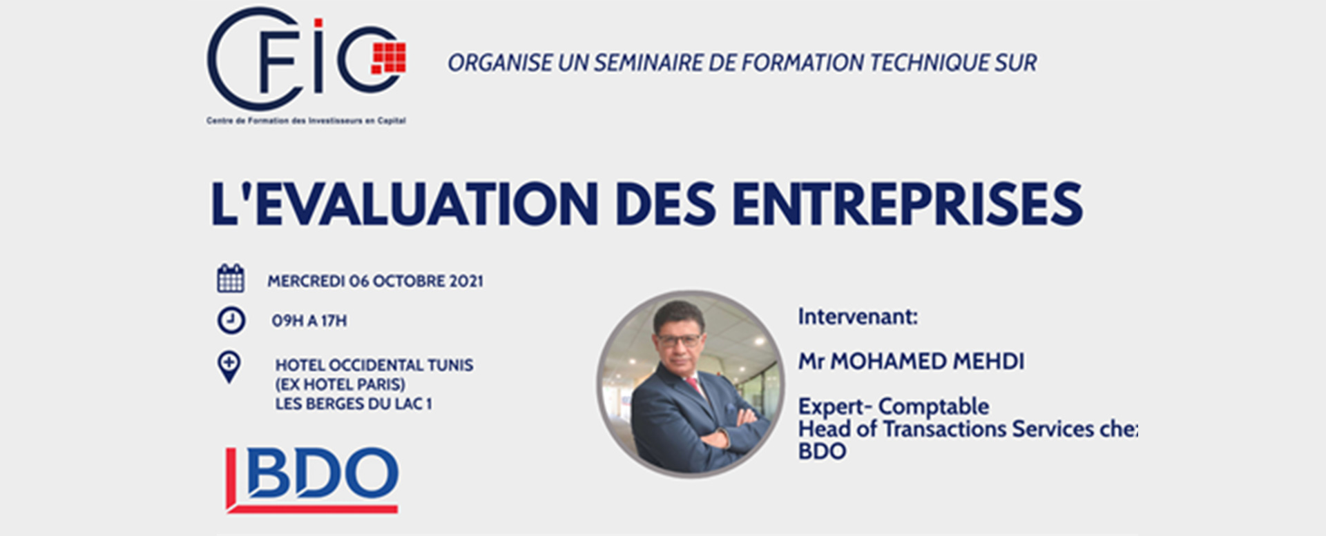 Séminaire sur L’EVALUATION DES ENTREPRISES